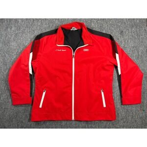 Audi Sport Mens Red Black Full Zip Track Jacket Racing Automotive XXL